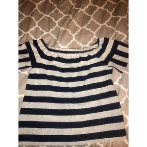 Madewell Tops - Striped Off-the-Shoulder Madewell Top Madewell Tops - Striped Off-the-Shoulder Madewell Top